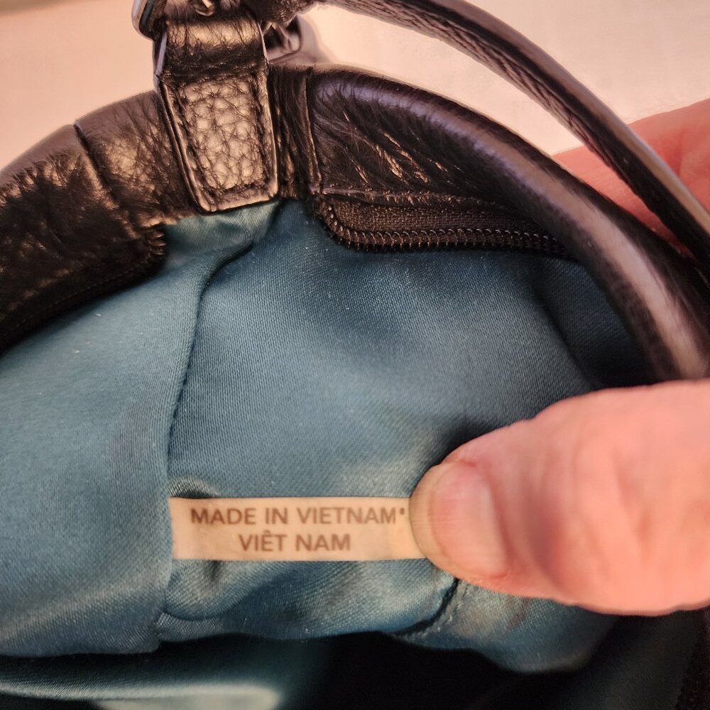 Coach Park Leather Mini Duffle Blk Pebbled Cross Body & Shorter Handle Bag A303 - Picture 10 of 15